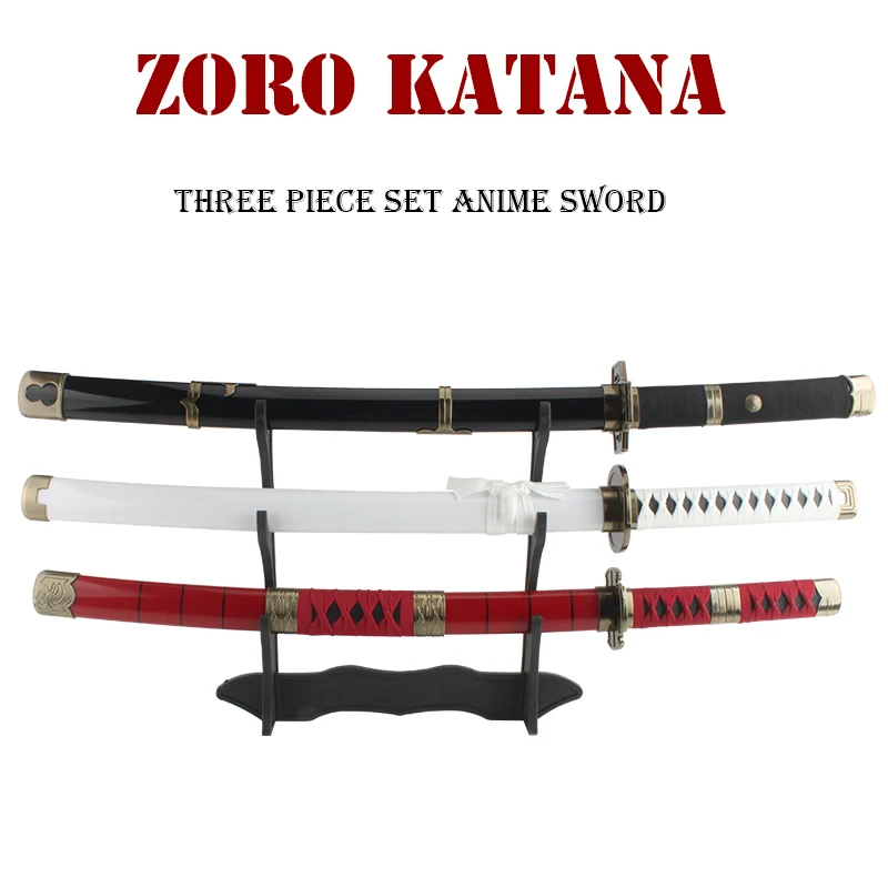 80Cm Roronoa Zoro Katana Anime Karakter Cosplay Wapens Rekwisieten Met Riem En Zwaardhouder Sandai Kitetsu Enma Paarse Lchimonji