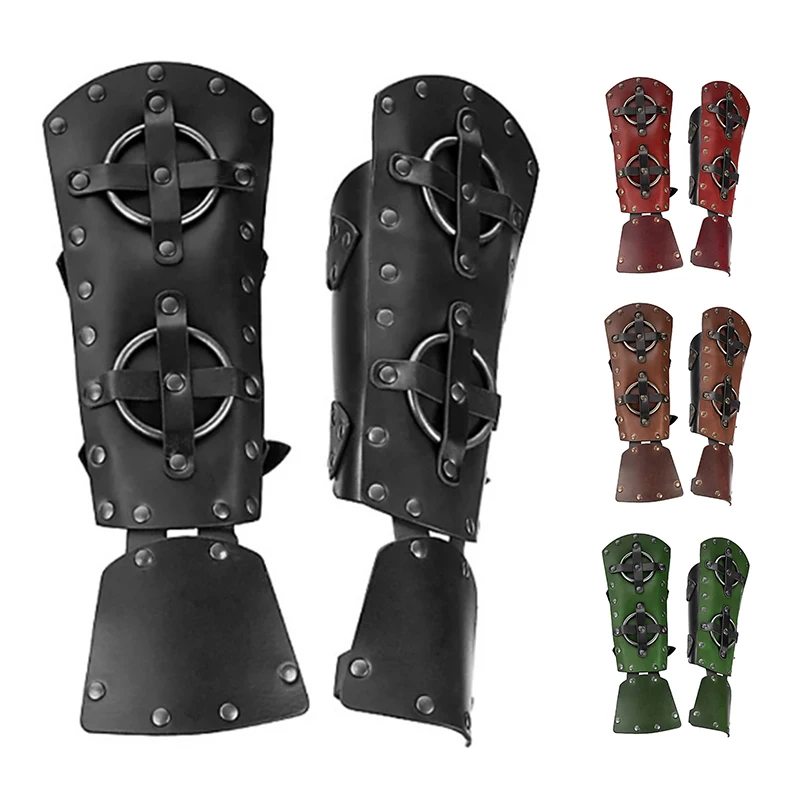 Un par de guantes de boxeo medievales Steampunk para hombre, cinturón Vintage, armadura con remaches, correa para la muñeca, accesorios de juego de rol de caballero gótico