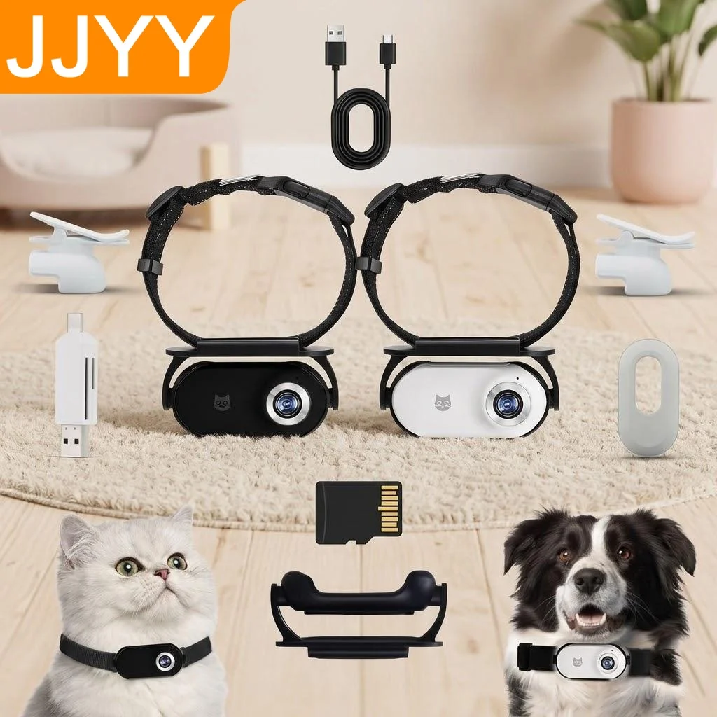 

Беспроводная HD-камера 1080P для животных на ошейник, мини-видеорегистратор для собак и кошек, для использования на улице и в помещении, аксессуары для домашних животных