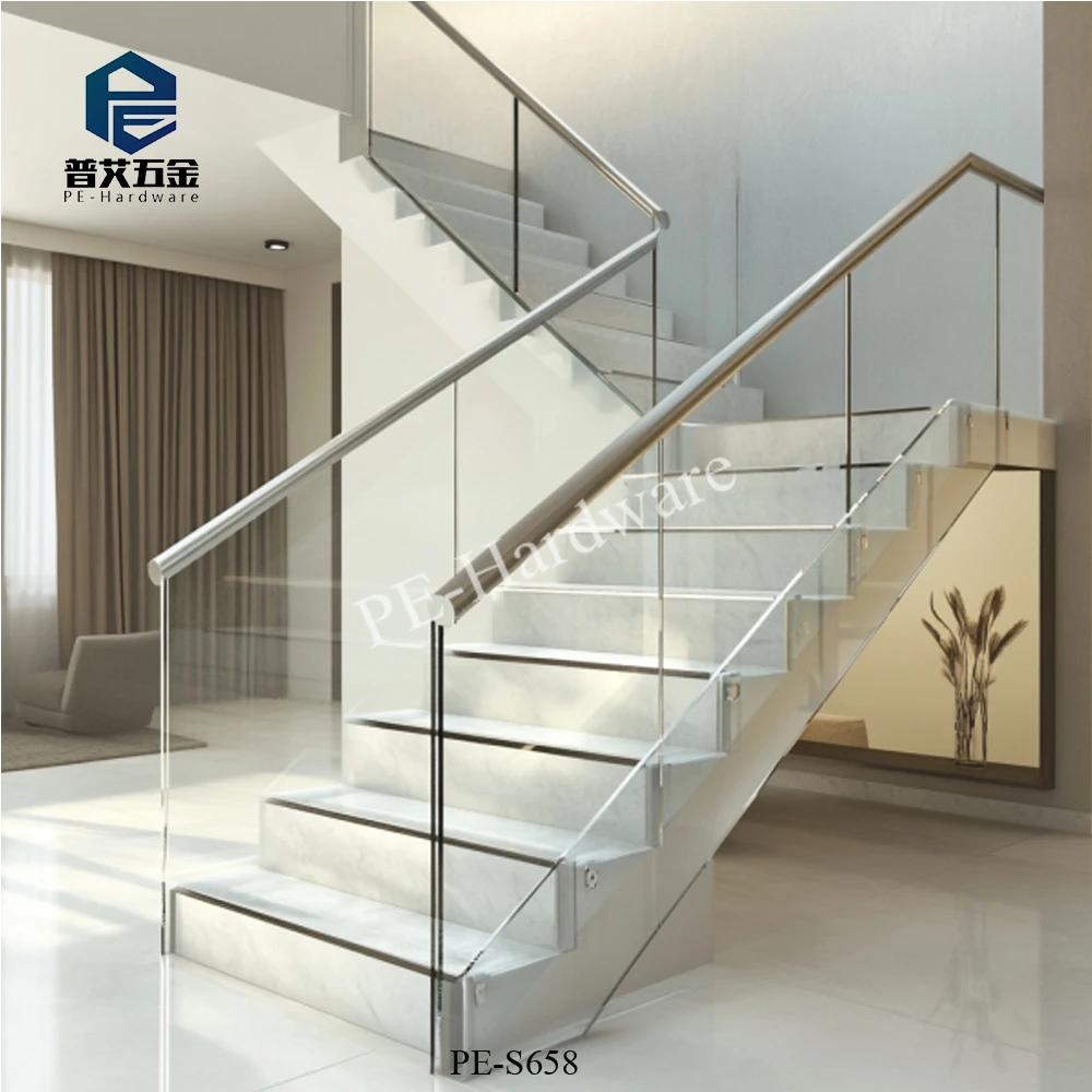 Modern Design Interior Straight Steel And Wood Stairs Are Popular In Villas