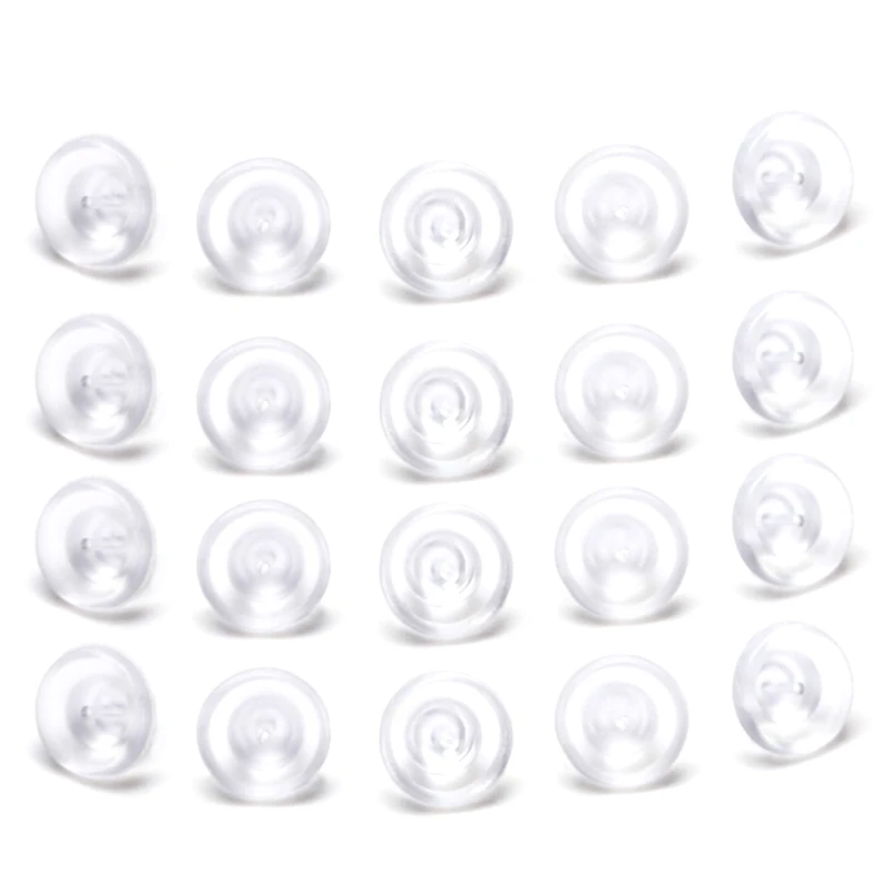 Q0KE 100 Packs Premium Upgrade Soft Plastic Earring Backs Shaped Earring Safety Backs Clear Earring Backs Stopper Accessories