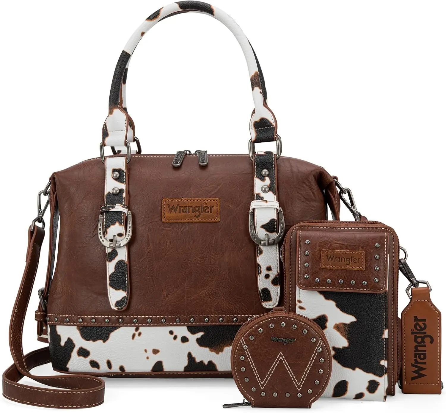 

3-Piece Women's Doctor Bag Set with Top-Handle Satchel, Cell Phone Handbag, and Coin Purse