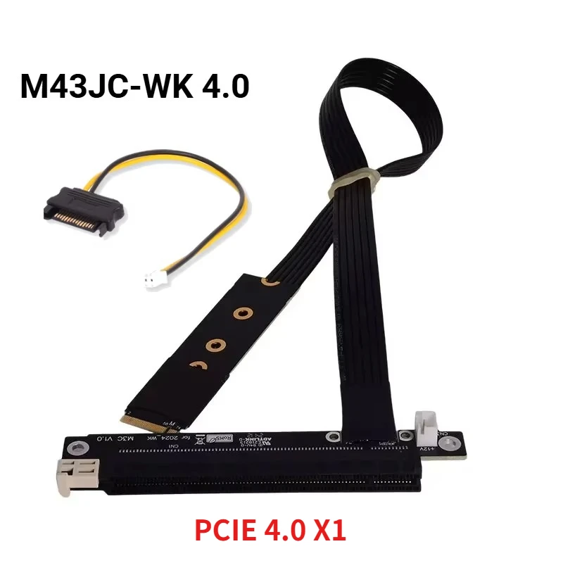 ADT-Link M.2 NVMe do PCI-E 4.0 X16, kabel przedłużający Gen4 SATA, kabel zasilający, kabel do kopania kryptowalut, kabel do kart graficznych GTX RTX NVIDIA AMD. — zdjęcie produktu 4