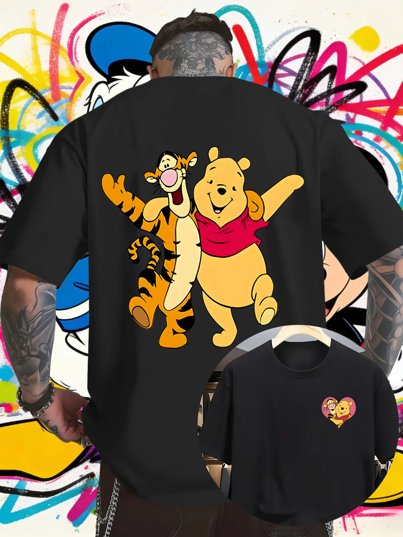

2025Disney Hot Sale Winnie The Pooh Cute Bear Tigger Print Kids Girls Clothes Baby Boys 100% Pure Cotton Printed Leisure T-shirt