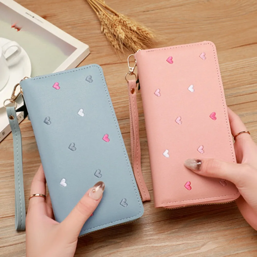 

Simple Korean Women's Long Wallet PU Leather Long Tassel Large Capacity Wallet Sweet Multi-Cards Holder Clutch Bag Girls