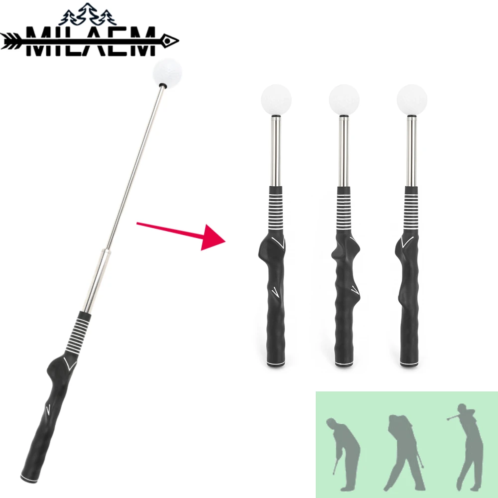 

1 Pc Telescopic Golf Swing Trainer Stick Golf Swing Practice Stick Aid Posture Corrector Can Simulated Hitting Sound Exercise