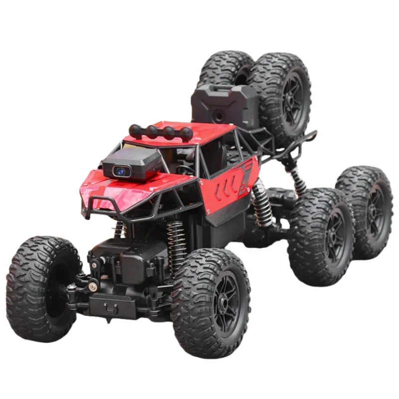 かわいいおもちゃの車のギフトアップグレード合金 6WD クライミングオフロード Rc カー、リモートコントロールカーモデル、おならスプレー 8K HD カメラ、男の子用のおもちゃ