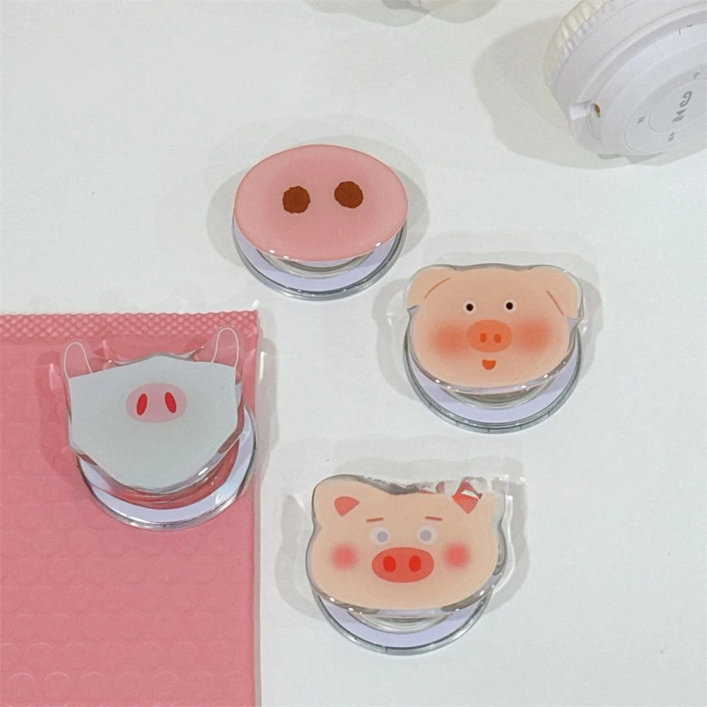 Korean Cute Cartoon Pig For Magsafe Magnetic Phone Griptok Grip Tok Stand For iPhone For Magsafe Braceket Stand Support Ring