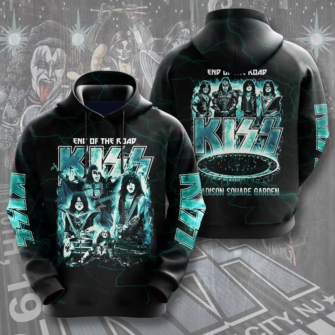 روك قبلة الفرقة ثلاثية الأبعاد طباعة هوديي الرجال النساء موضة هوديس البلوز ألبوم معاطف النساء تعرق الرجال هوديس روك الملابس رياضية