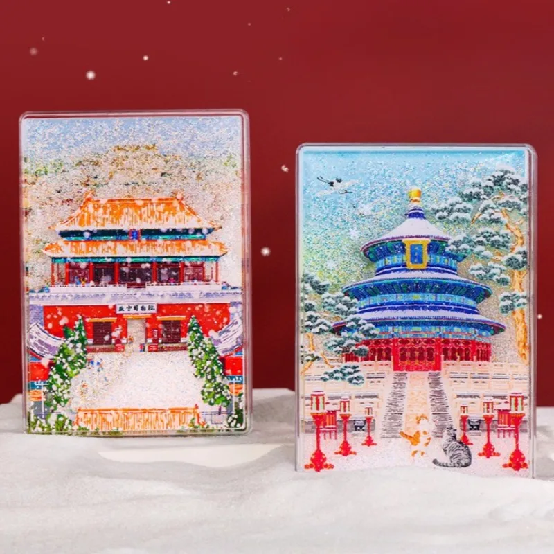 AR China Beijing el Palacio de Verano Drift Sand imanes para nevera el Palacio Imperial la Gran Muralla Templo del Cielo pegatinas para nevera