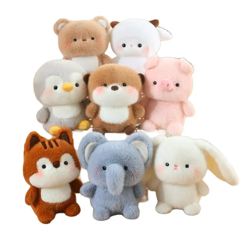 

16cm Cartoon Animal Plush Toy Kawaii Soft Stuffed Chick Penguin Pig Bear Elephant Sloth Zoo Animal Plushie Birthday Present