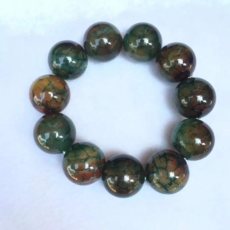 

Браслет из натурального дракона с агатом, классический ледяной браслет с одним кругом.