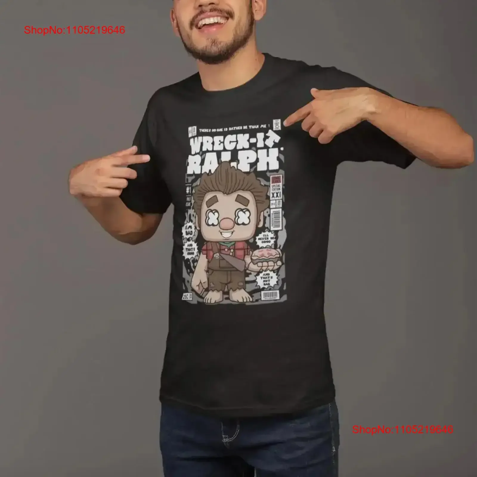 Wreck It Ralph Pop Culture Uni Sex футболка винтажная стираная мужская повседневная стильная слегка растянутая футболка для повседневной носки с графикой