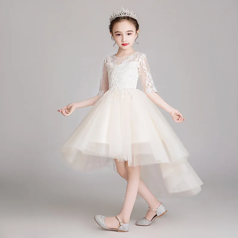 

Формальное пышное тюлевое платье принцессы для маленького дня рождения, стильное детское платье для выступлений на фортепиано для девочек, весна