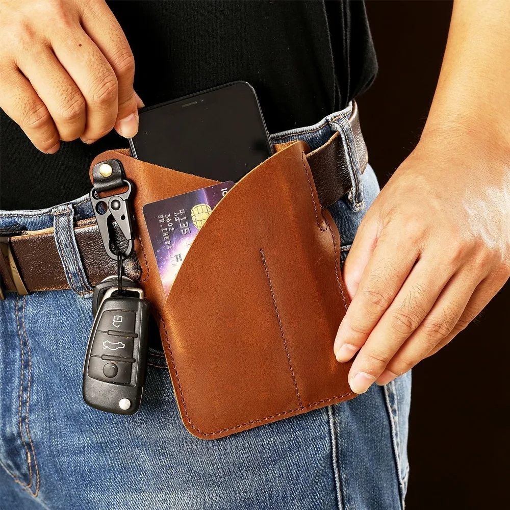 

Тактическая поясная сумка из натуральной кожи для мобильного телефона, кобура с петлей для мобильного телефона, поясная сумка, кошелек для бега, дорожные сумки для кемпинга