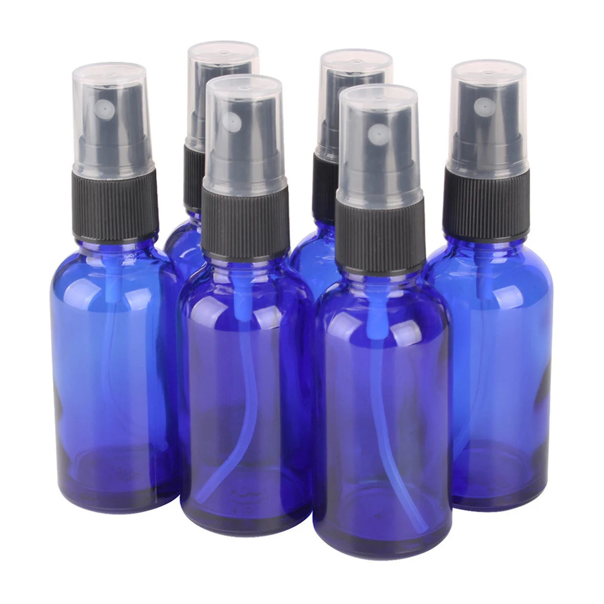 

6 Pieces/lot 5ml 10ml 15 20ml 30ml 50ml 100ml Blue Glass Spray Bottle with Mist Sprayer Essential Oil Refillable Portable Travel