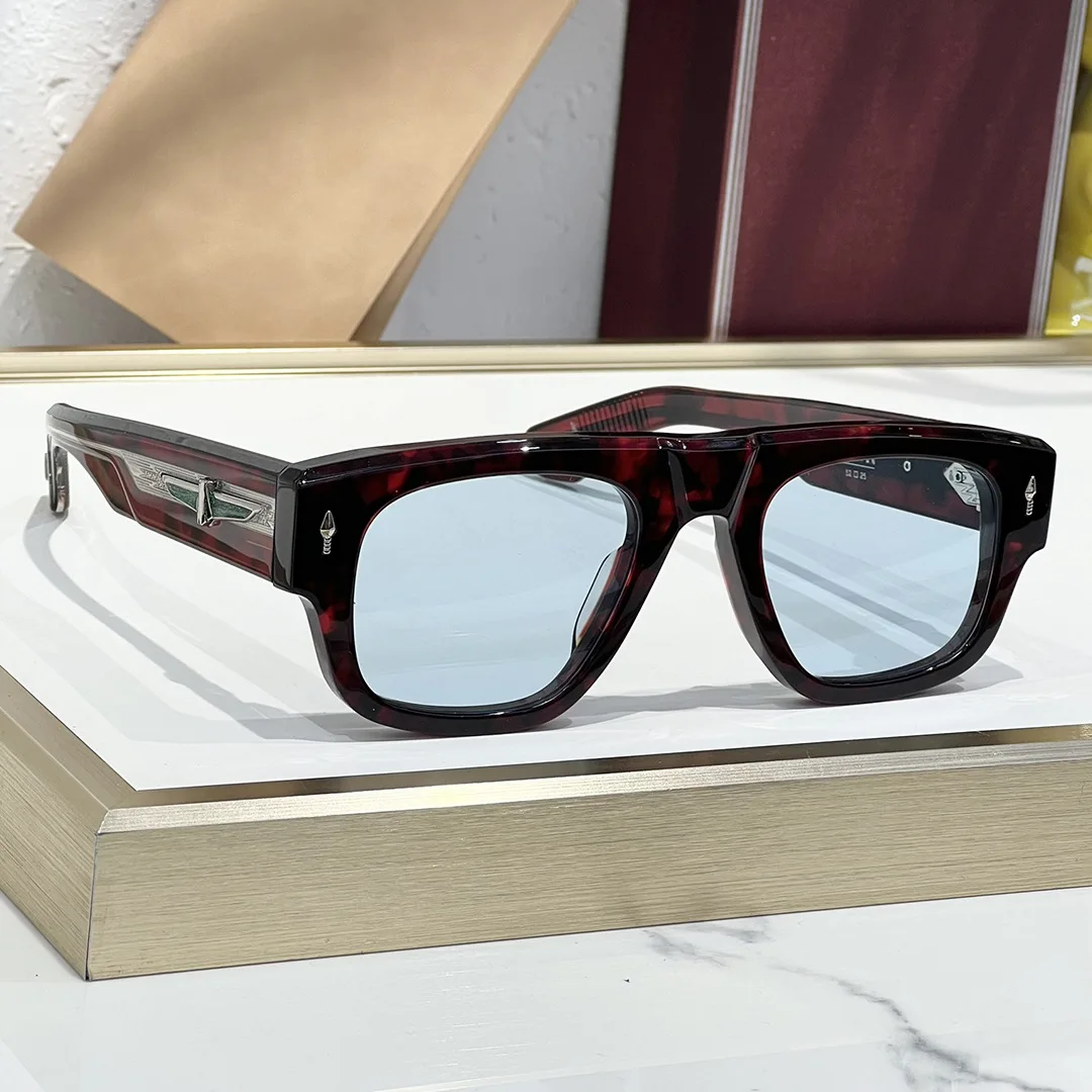 نظارات شمسية مربعة كلاسيكية من JACQUES THUNDERCLOUD مصنوعة يدويًا بإطار سميك من الأسيتات UV400 نظارات يابانية فاخرة للجنسين