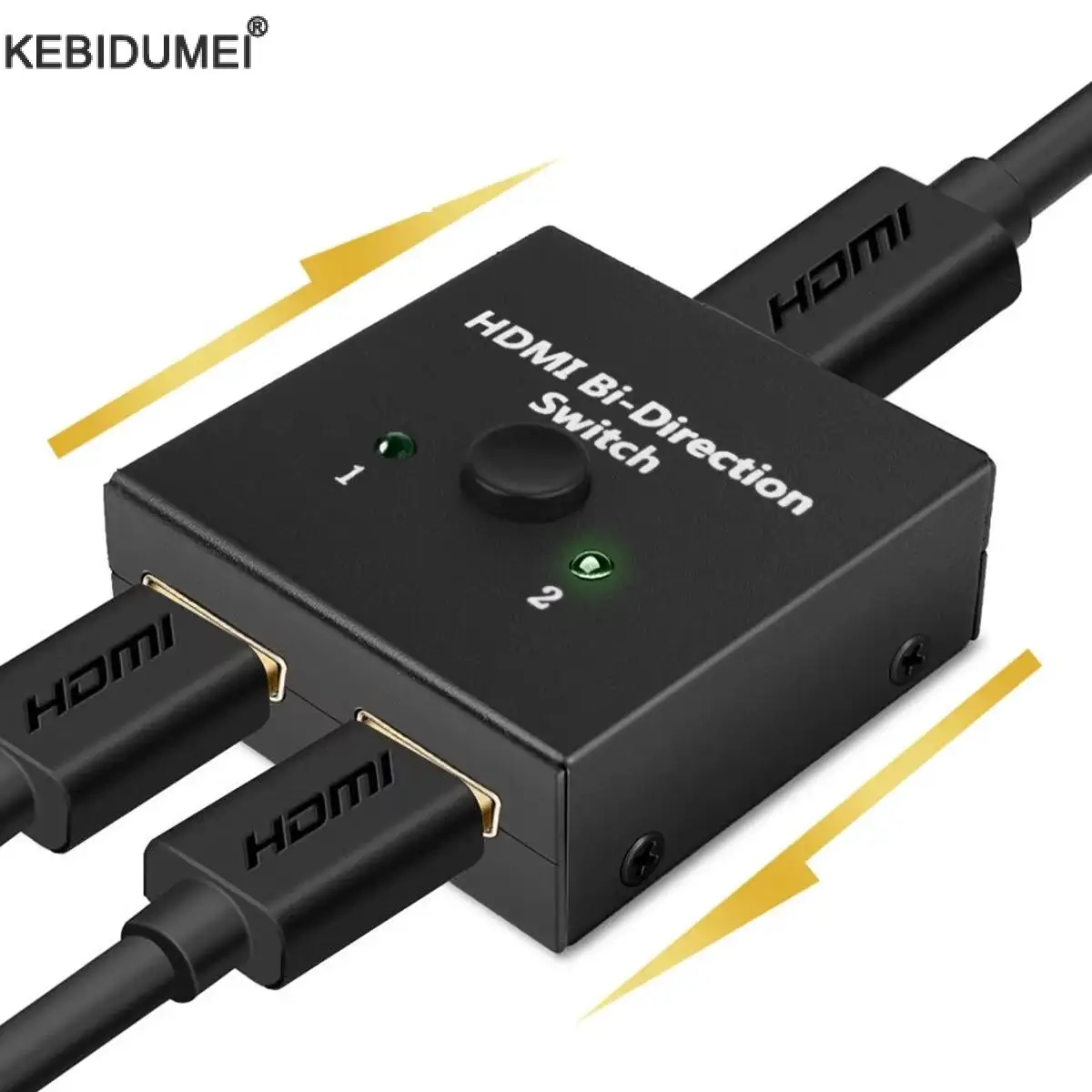 2 Port HDMI-Compatible 2.0 Switch 4K 2x1 1x2 Bi Directional Switcher 2 Input 1 Output Splitter for PS4/3 TV Box Switcher Adapter