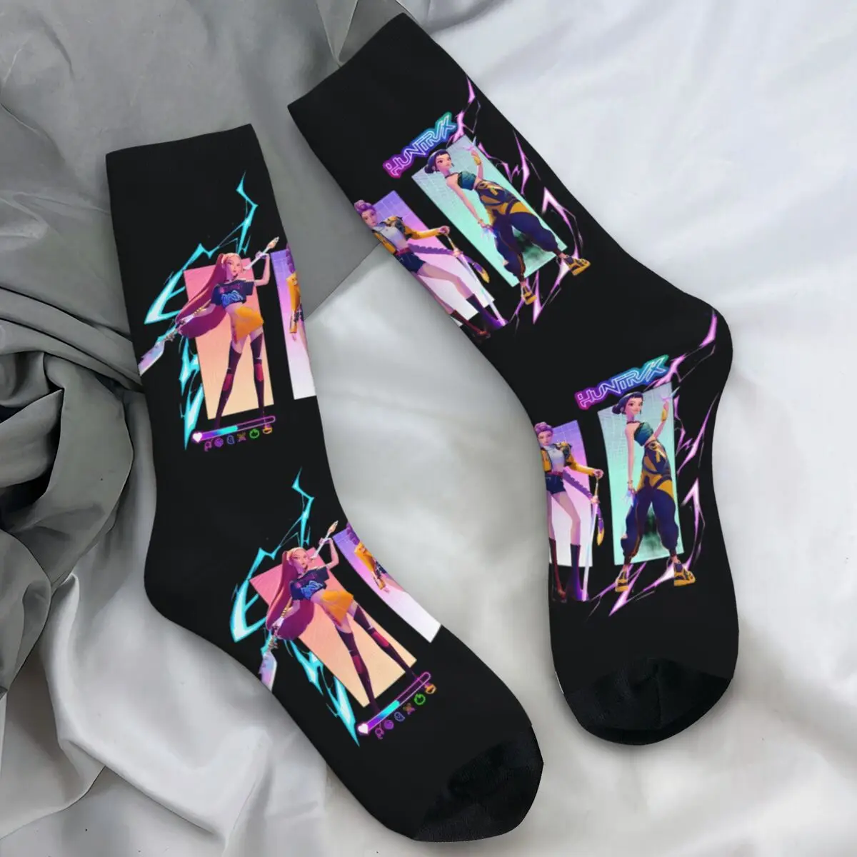 Demon Hunters Anime Band Socks Autumn Stockings Funny Unisex Warm Soft Socks Graphic Outdoor Non Slip Socks