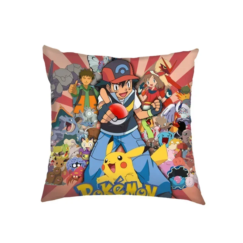 Cushion Cover Meowth Poke Ball Charmander Kawaii Anime Pillowcase Anime Figure Decor Sofa Pillow Cover