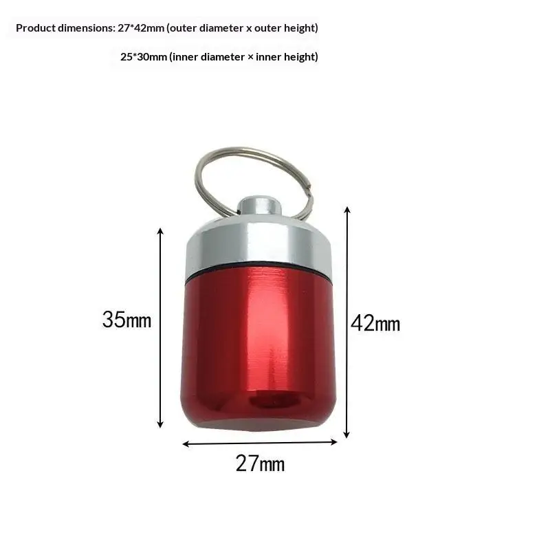 Tragbare Mini-Pillendose mit Schlüsselanhänger, wasserdichter Reisebehälter mit Schlüsselring für Medikamente, Ohrstöpsel und Schmuck. – Detail 6