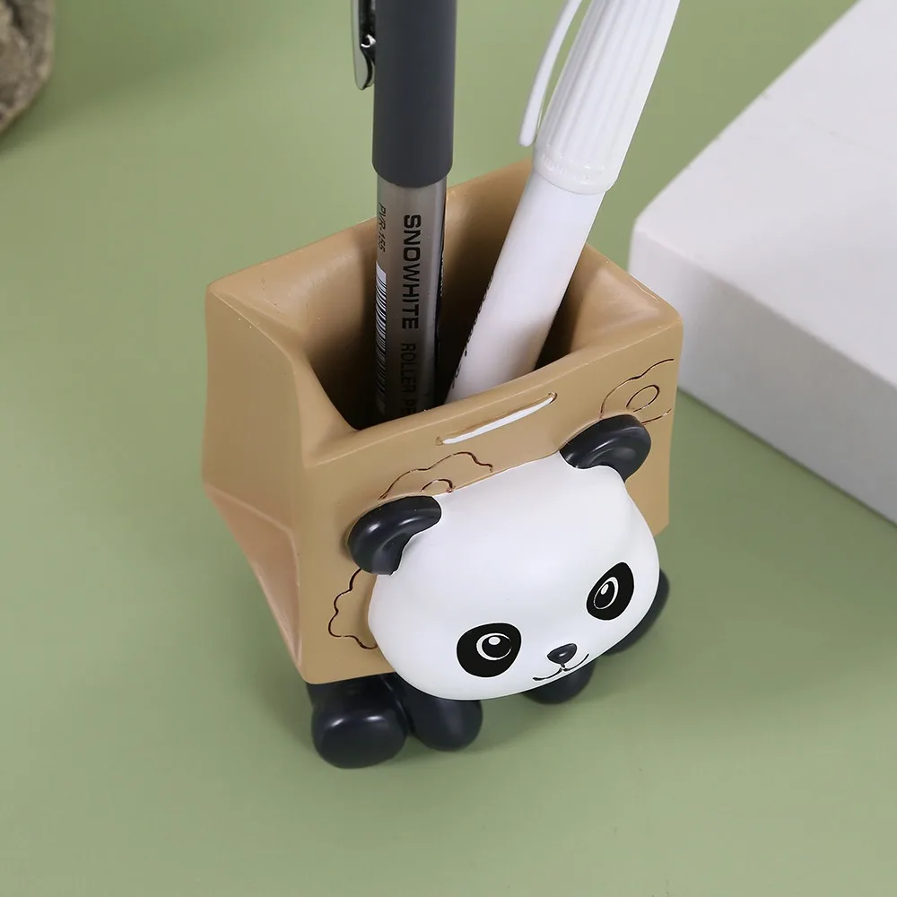 

Настольный органайзер для ручек в виде панды, многофункциональный мультяшный карандаш, кавайные креативные настольные украшения, студенческие канцелярские принадлежности
