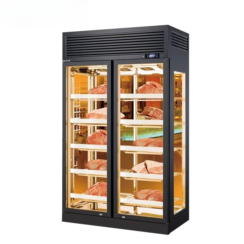 

Индивидуальный коммерческий светодиодный шкаф для распутывания говядины, однотемпературное холодильное оборудование для влажного хранения стейков