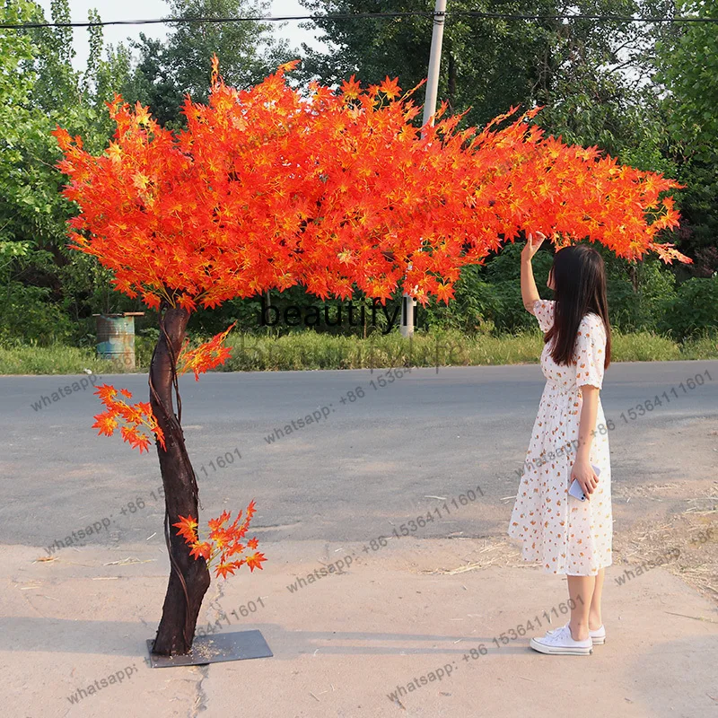 Albero di modellazione in acero rosso simulato grande albero decorativo di banyan paesaggio paesaggistico piante verdi albero pa