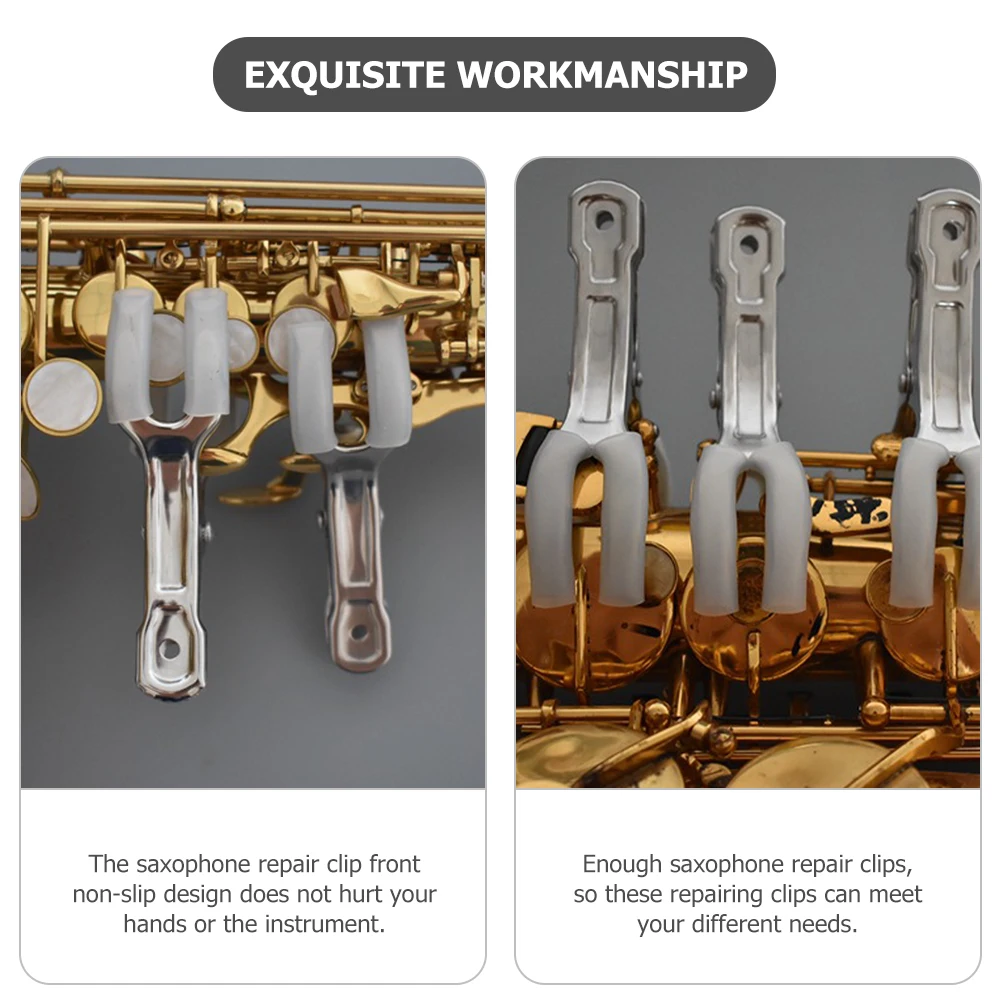 

5Pcs Wind Instrument Indentation Clip Strong Stainless Steel Repair Tool for Saxophone Flute Clarinet Non-Damaging