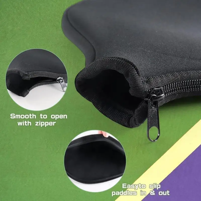 New Pickleball Paddle Cover Neoprene Sleeve With Zipper Waterproof & Dustproof Protector For Pickleball Racket