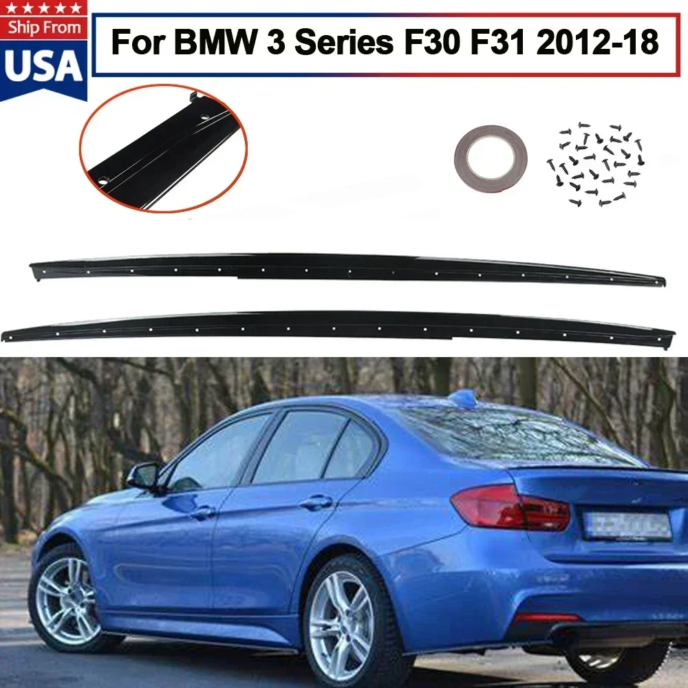 

For BMW 3 Series F30 F31 M Performance Side Skirt Extension Glossy Black 2012+