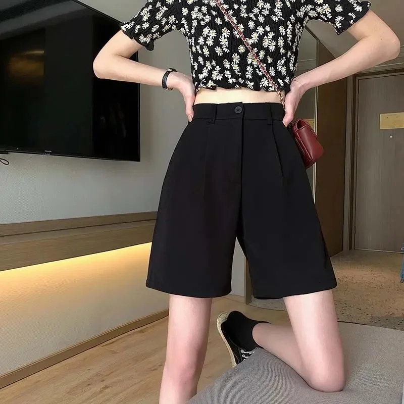 Women's Summer Suit Shorts Casual Drapey A-Line Mid-Thigh Length Low Waist Design plus Size Available Casual Pants