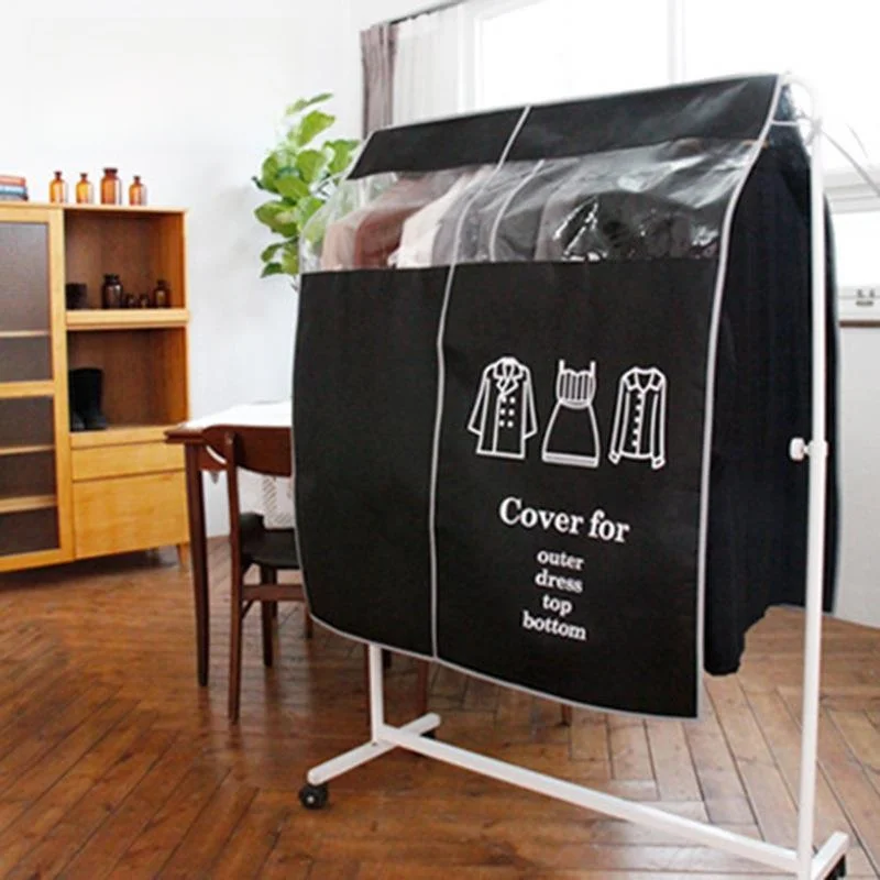 

Thiened Clothes Hanger Cover Dustproof Clothes Drng Ra Stand Covering Cloth Home Use Clothesline Coat Hanger Dust Cover