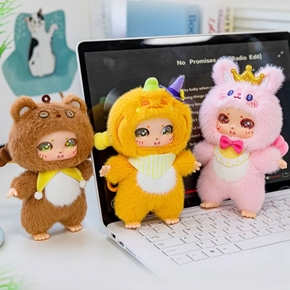 

Brightly Colored Animal Series Plush Toy Big Eyes Soft Plush Stuffed Animals Keychain Cartoon Huggable Design