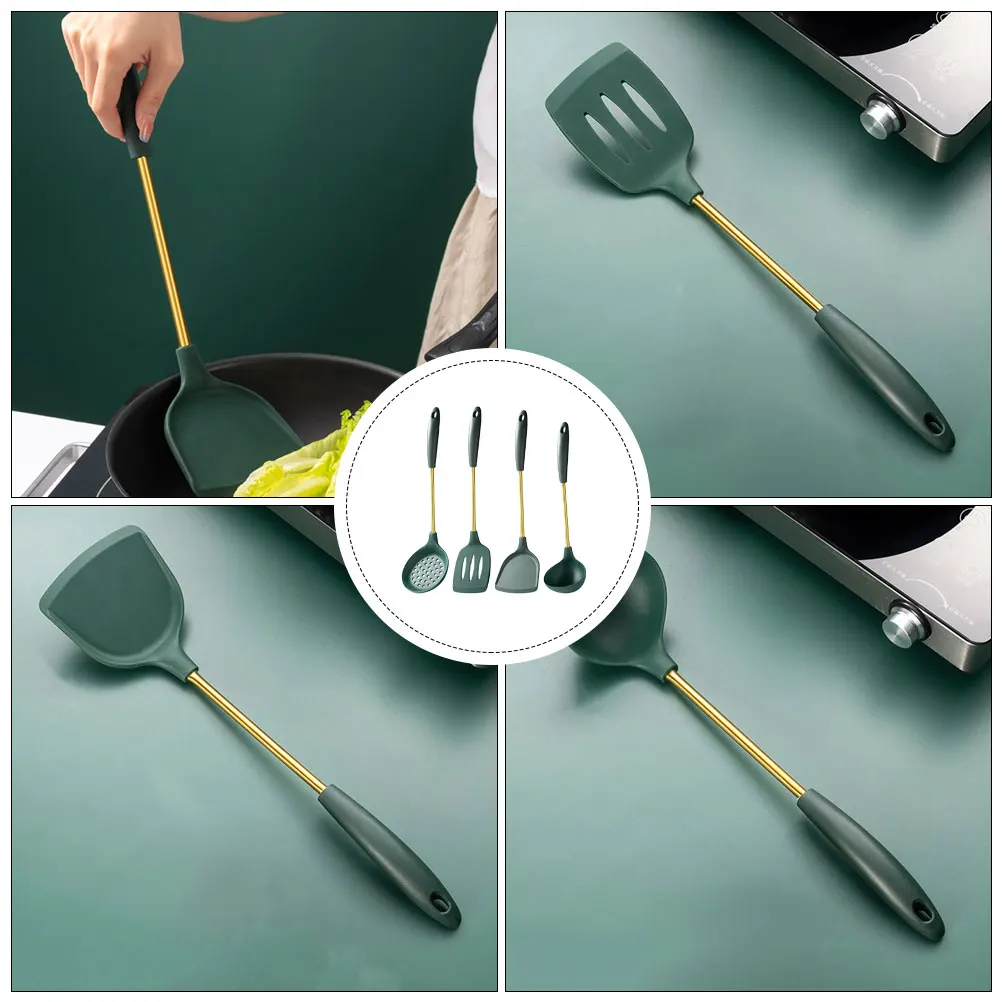 

1Set Premium Silicone Cooking Tools Rustproof Stir-Fry Spoon Tableware Set for Home Hotel Restaurant Tableware Set