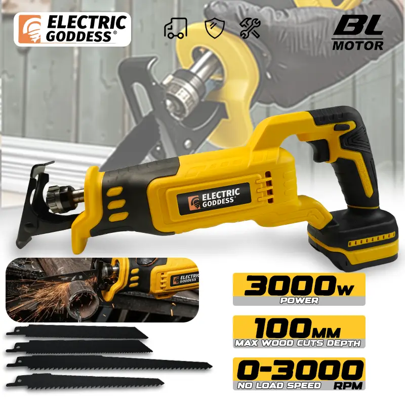 디월트 20V 배터리용 전기 여신 3000W 전기 왕복톱 ﻿ 무선 휴대용 목재 절단 톱 도구