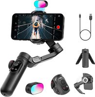 AOCHUAN Smart X Pro Kit 3-Axis Gimbal Stabilizer Set with RGB Magnetic Light OLED Display LED Light Focus Wheel(Black)