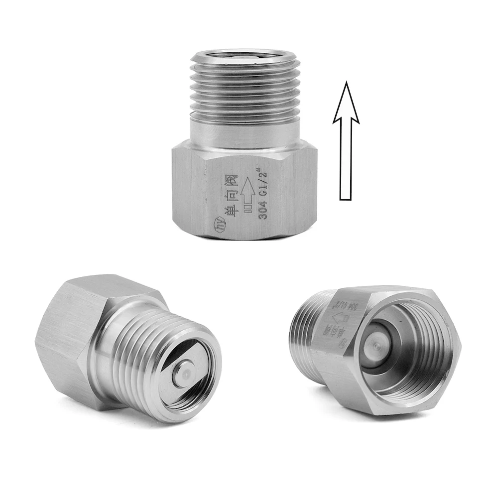 SS304 Gewinde-Rückschlagventil, männlich/weiblich, 1/4"/1/2"/3/4"/1", Hochtemperatur-Einwegventil für Hydraulik, Dampf, Gas, Flüssigkeiten – Detail 3