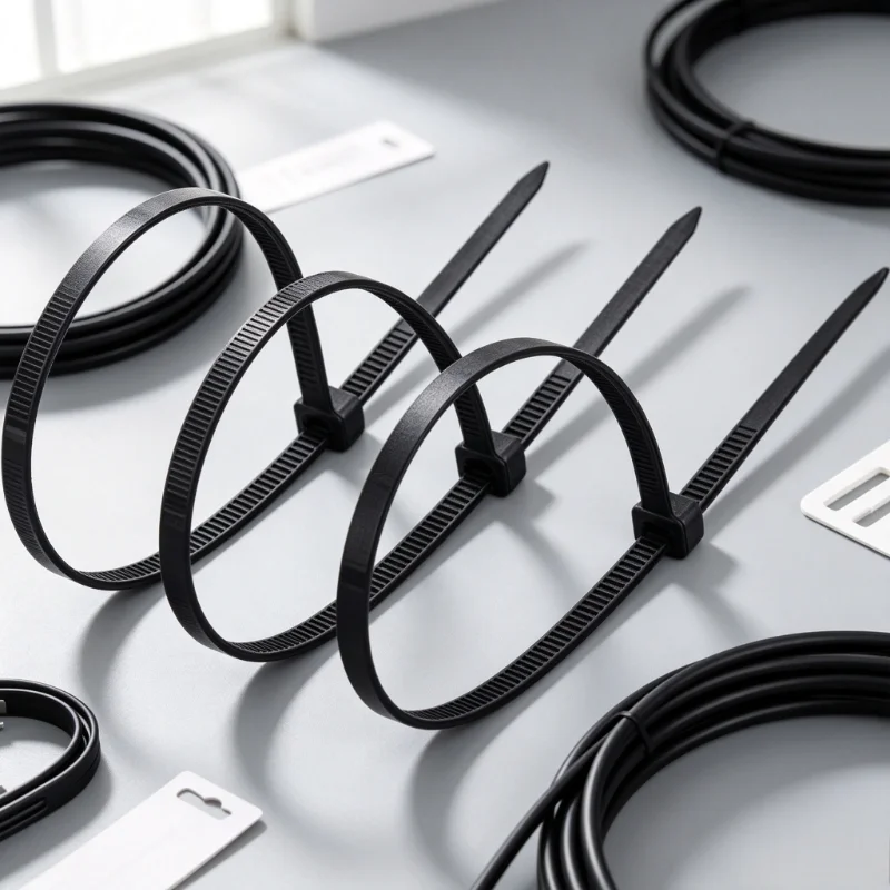 250Pcs 25cm Black Self-Locking Nylon Zip Ties Plastic Cable Tie Wire Wrap Straps for Cable Management