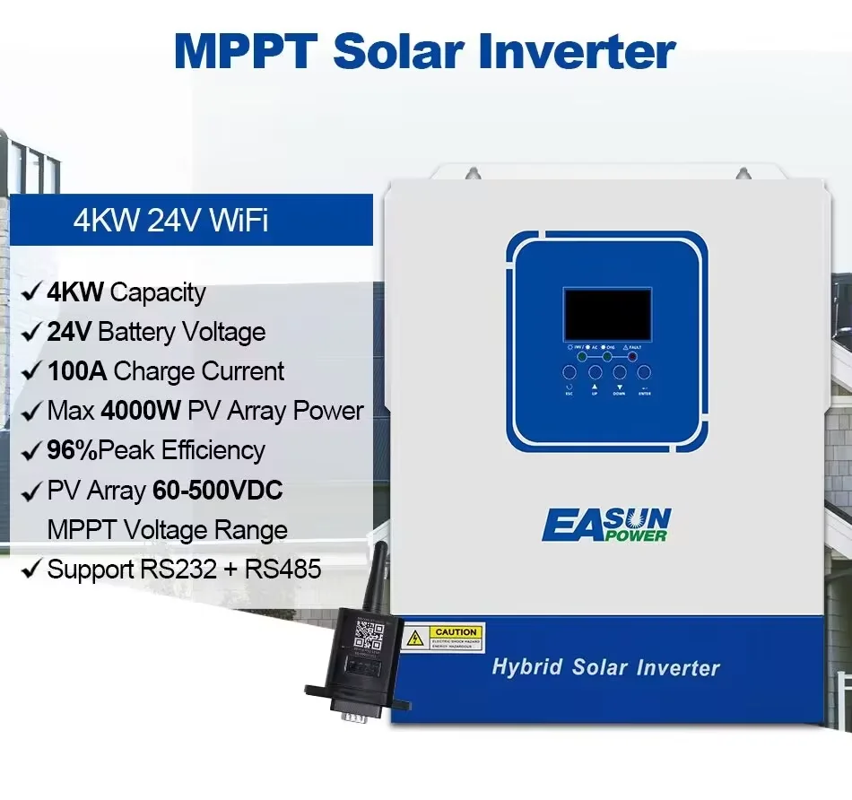 EASUN POWER Hybrid Solar Inverter MPPT Pure Sine Wave 6.2KW 4.2KW 3.2KW 2.2KW 12V 24V 48V 220v Solar Charger Power Home Inversor