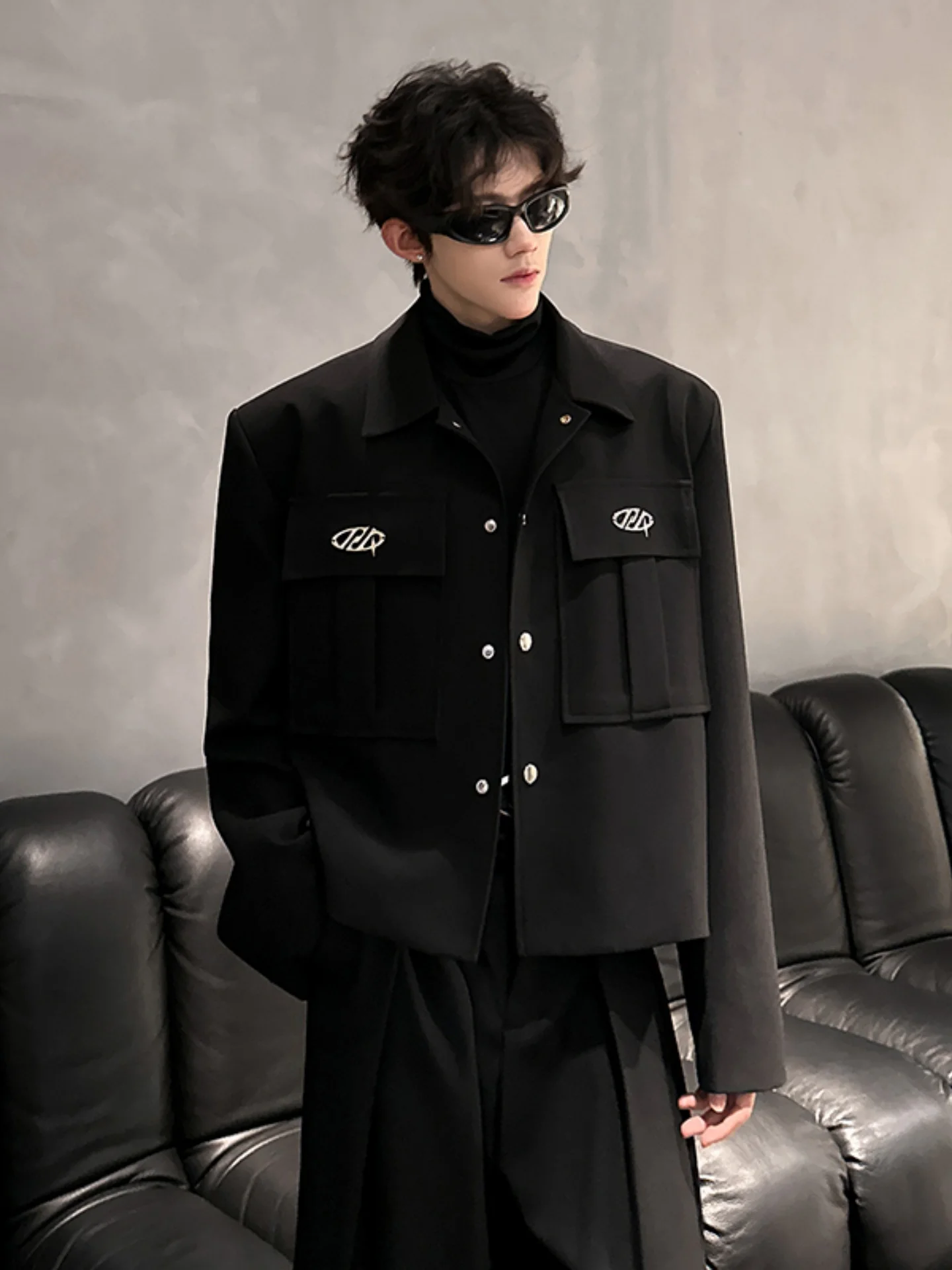 

Мужской шерстяной пиджак с подплечниками, роскошный, стильный, повседневный, модный, верхняя одежда для осеннего сезона