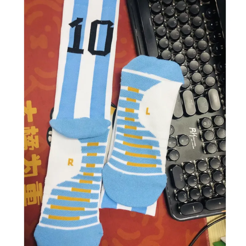 Pair 1 Messi Players 30 10 Number Soccer Basketball Training Socks Sports Socks Non-slip Durable Skateboard Running Socks