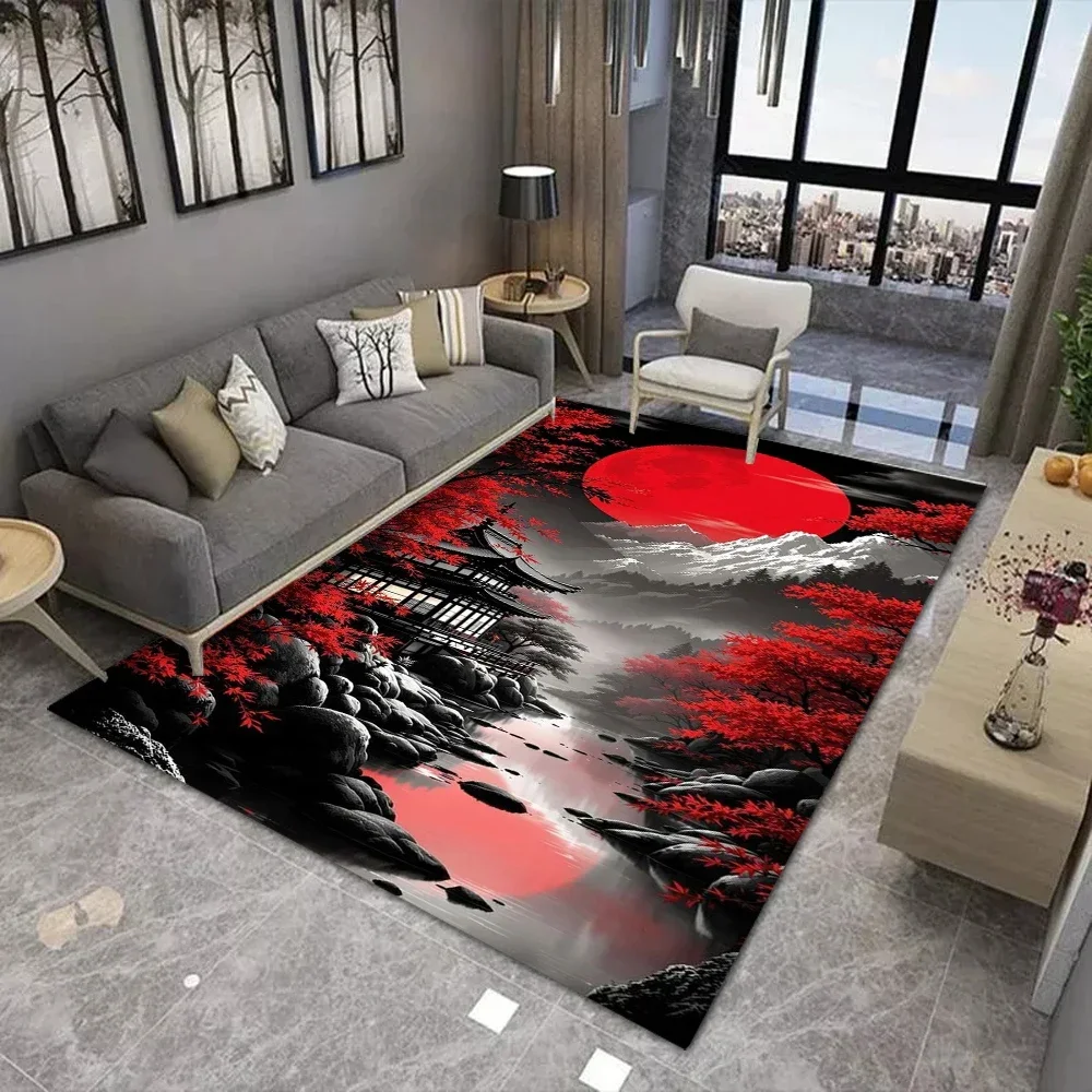 

Японский коврик с вишневым цветом Mount Fuji 3D для детей, спальни, гостиной, дивана, коврик для двери, большой напольный коврик, домашний декор, подарок