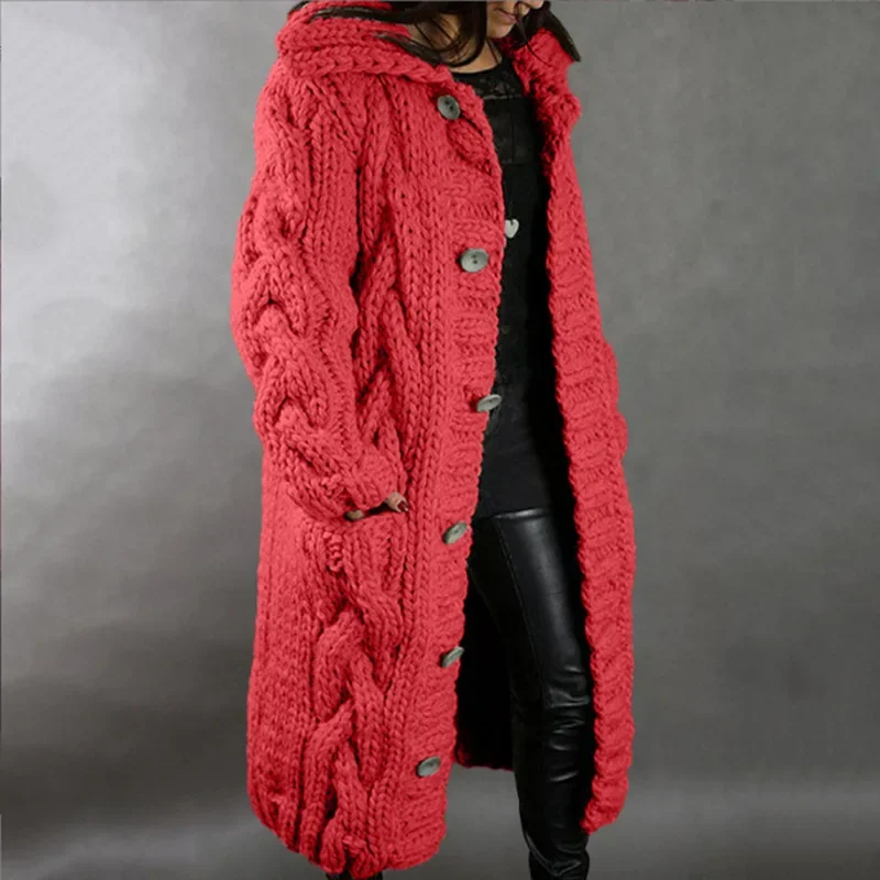 2023Autumn Winter Women Vintage Sweater Cardigan Twist Oversized Knitted Coat Female Long Cardigans Fashion Jackets Female S-5XL