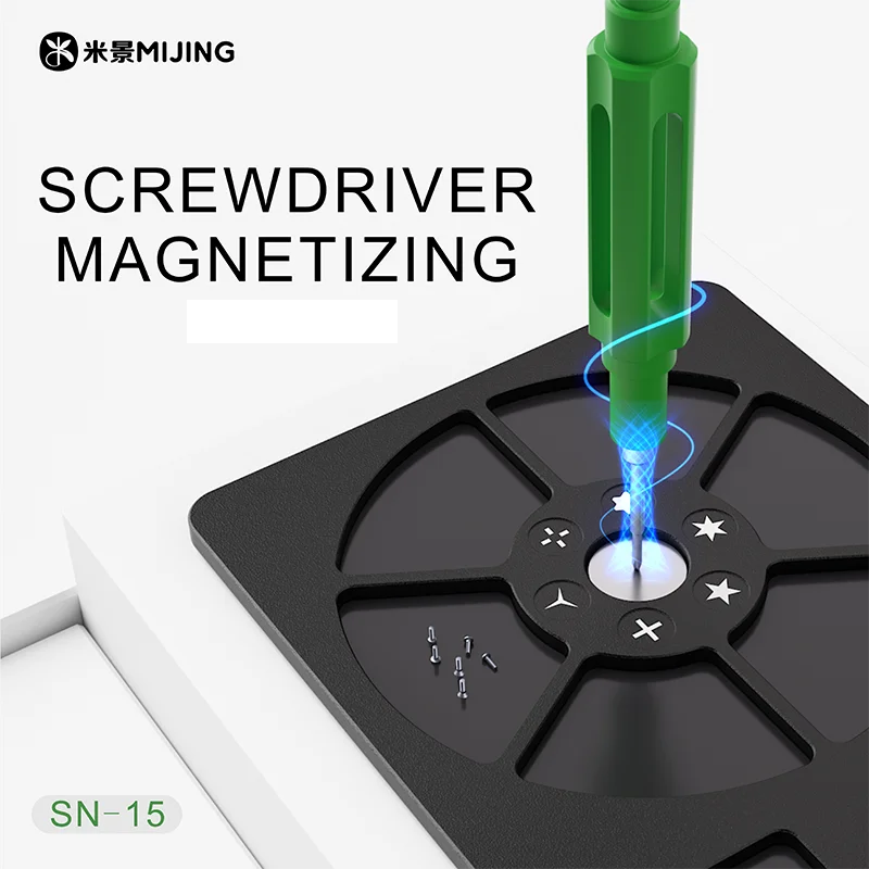 MIJING SN15 Magnetic Absorption Disk Dual-area Layout Aluminum Alloy Storage Pad for Mobile Phone Repair