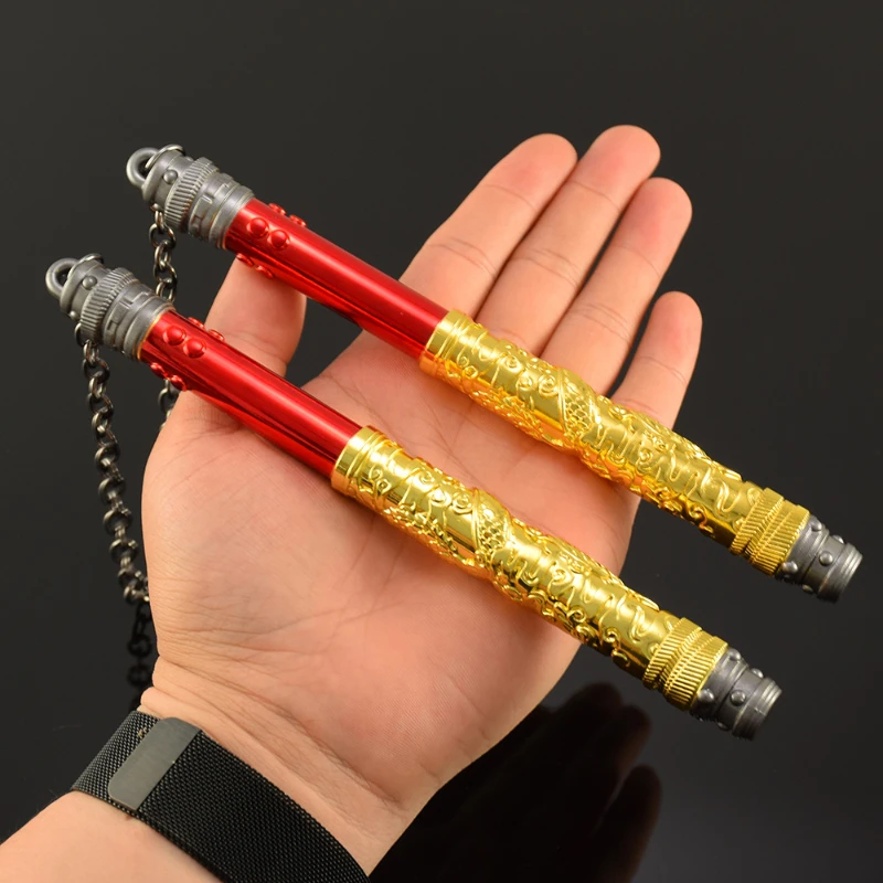 20 ซม./7.87in Peaceful Elite เกมอุปกรณ์ต่อพ่วง Dragon Nunchaku ผ้ารุ่น Full อาวุธโลหะรุ่นเดสก์ท็อปเครื่องประดับของเล่นเด็ก