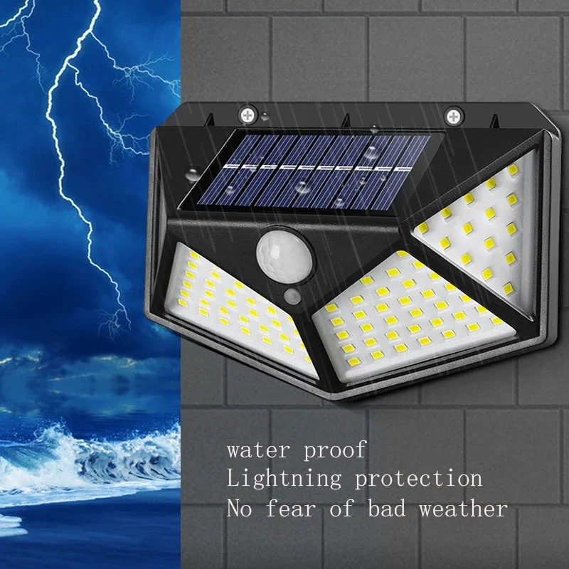 

LED Solar Motion Sensor Lights Outdoor Wide Angle Lighting, IP67 Waterproof Wireless Security Solar Powered Flood Lights Outside