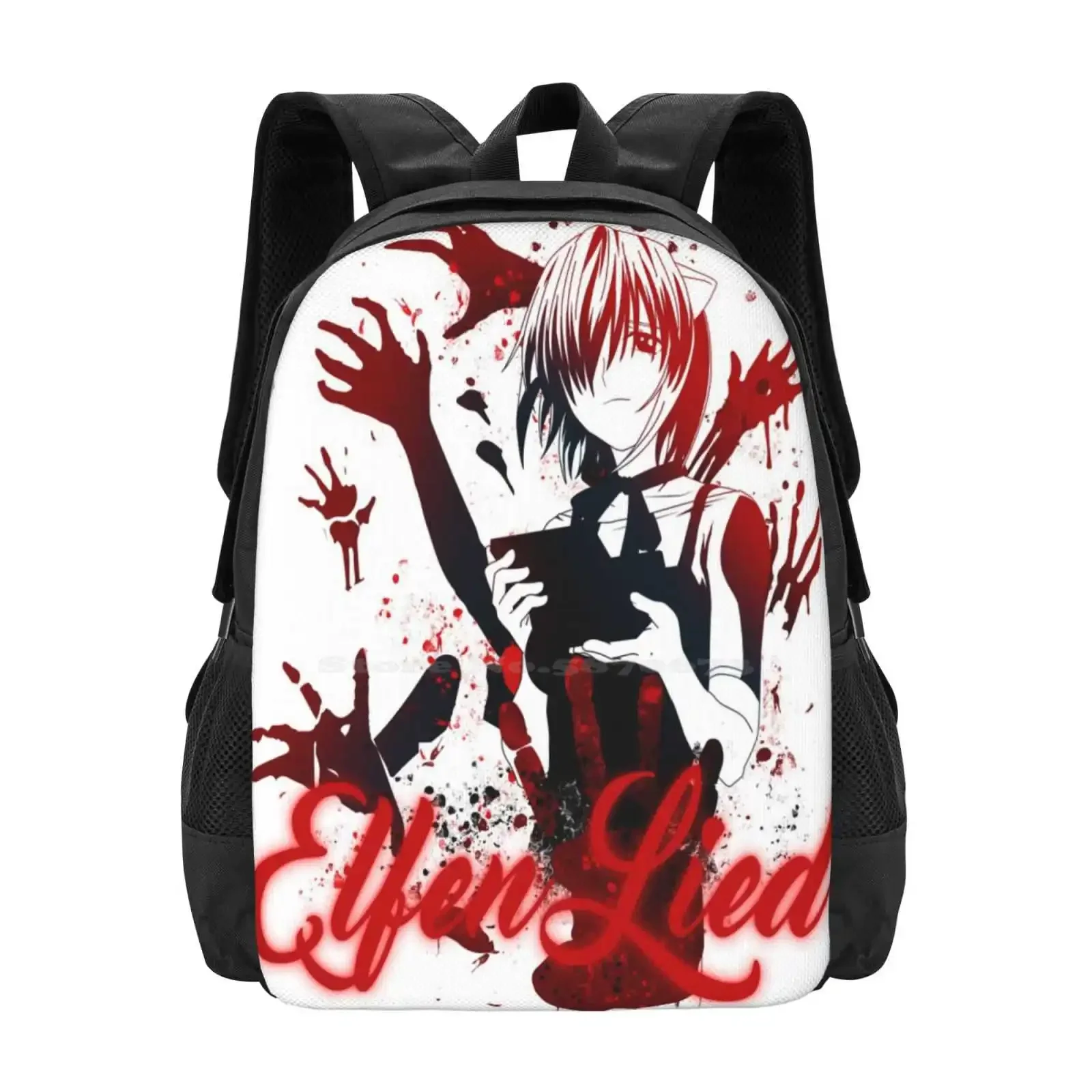 

Elfen Lied School Bags Travel Laptop Backpack Lucy Elfenlied Sangre Blood Negro Ilustracion Waifu Yandere Dark Anime Husbando