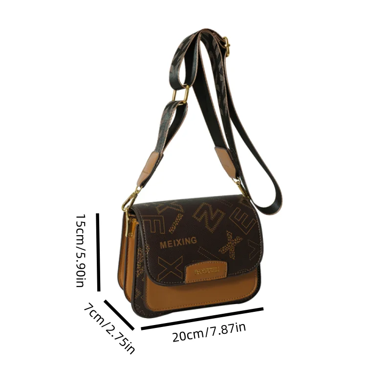 Hot-selling Color Matching Letters One-shoulder Diagonal Women\'s Bag Fashion Everything Temperament Elegant Commuter Bag