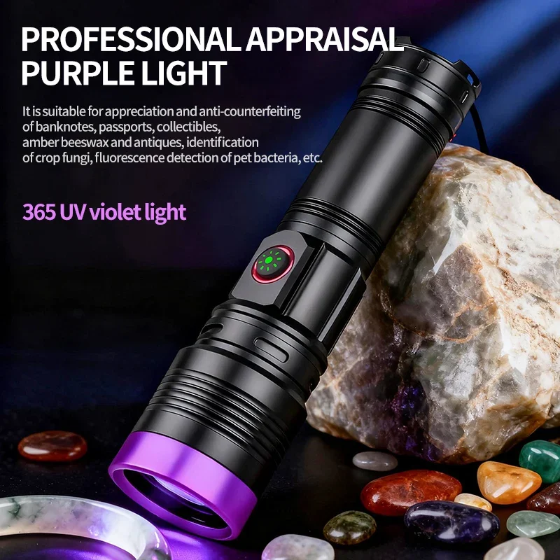30W 365nm/395nm UV flashlight High power Ultraviolet Curing Scorpion Money Ore Scorpion Cat Pet Urine Stains Marker Lamp